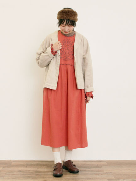 【Cross×Linen】ショールカラージャケット（チャコールグレー/ブラック/ベージュ/キナリ）｜Samansa Mos2（サマンサ モスモス）通販