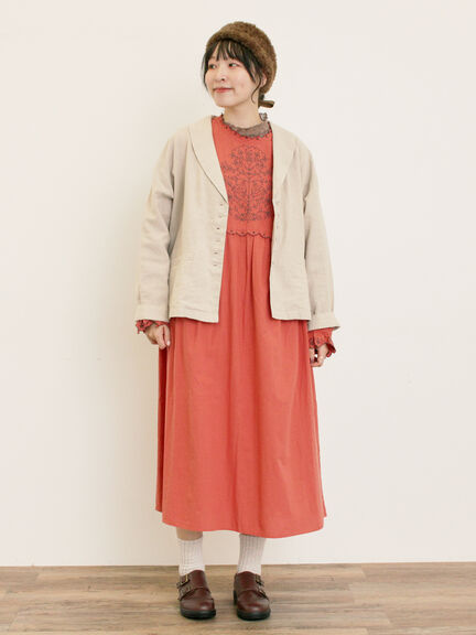 【Cross×Linen】ショールカラージャケット（チャコールグレー/ブラック/ベージュ/キナリ）｜Samansa Mos2（サマンサ モスモス）通販