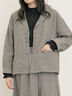 【Cross×Linen】ショールカラージャケット（チャコールグレー/ブラック/ベージュ/キナリ）｜Samansa Mos2（サマンサ モスモス）通販