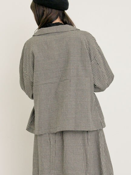 【Cross×Linen】ショールカラージャケット（チャコールグレー/ブラック/ベージュ/キナリ）｜Samansa Mos2（サマンサ モスモス）通販
