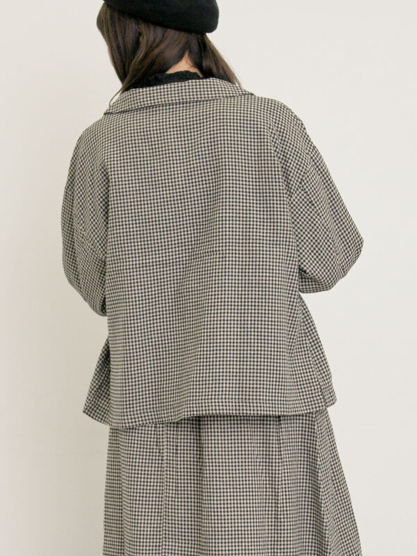 【Cross×Linen】ショールカラージャケット❀サマンサモスモス❀チャコール Cross×Linen】ショールカラージャケット（チャコールグレー