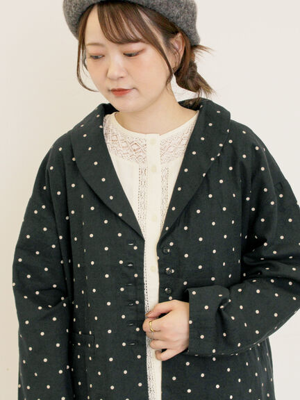 【Cross×Linen】ショールカラージャケット（チャコールグレー/ブラック/ベージュ/キナリ）｜Samansa Mos2（サマンサ モスモス）通販