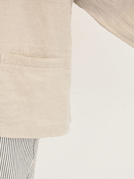 【Cross×Linen】ショールカラージャケット（チャコールグレー/ブラック/ベージュ/キナリ）｜Samansa Mos2（サマンサ モスモス）通販