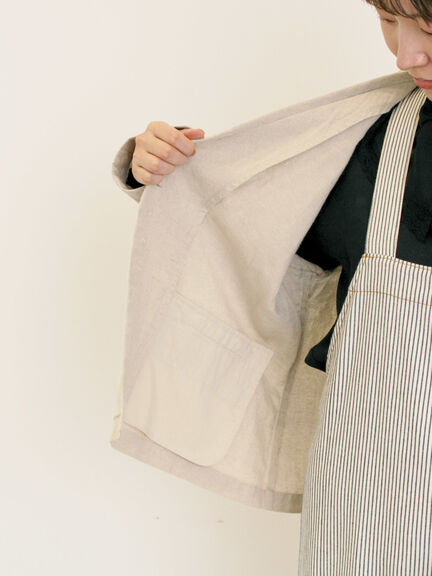【Cross×Linen】ショールカラージャケット（チャコールグレー/ブラック/ベージュ/キナリ）｜Samansa Mos2（サマンサ モスモス）通販