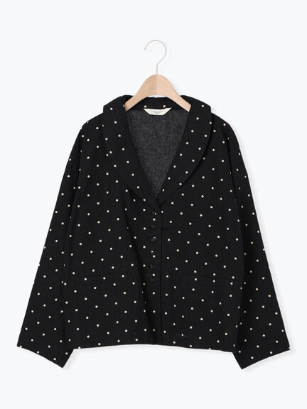 【Cross×Linen】ショールカラージャケット（チャコールグレー/ブラック/ベージュ/キナリ）｜Samansa Mos2（サマンサ モスモス）通販