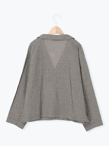 【Cross×Linen】ショールカラージャケット（チャコールグレー/ブラック/ベージュ/キナリ）｜Samansa Mos2（サマンサ モスモス）通販