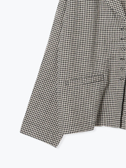 【Cross×Linen】ショールカラージャケット（チャコールグレー/ブラック/ベージュ/キナリ）｜Samansa Mos2（サマンサ モスモス）通販