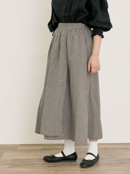 【Cross×Linen】ラップ風スカート（チャコールグレー/ブラック/ベージュ/キナリ）｜Samansa Mos2（サマンサ モスモス）通販