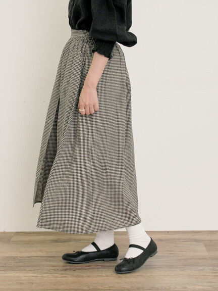 【Cross×Linen】ラップ風スカート（チャコールグレー/ブラック/ベージュ/キナリ）｜Samansa Mos2（サマンサ モスモス）通販