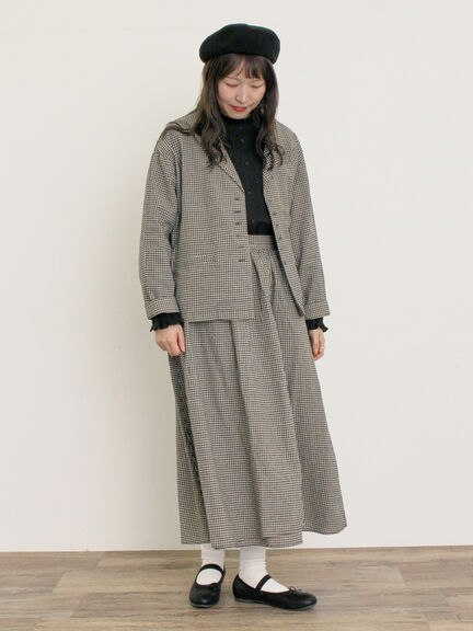 【Cross×Linen】ラップ風スカート（チャコールグレー/ブラック/ベージュ/キナリ）｜Samansa Mos2（サマンサ モスモス）通販