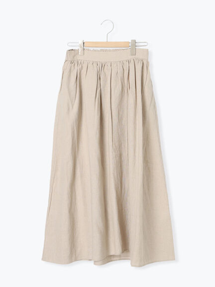 【Cross×Linen】ラップ風スカート（チャコールグレー/ブラック/ベージュ/キナリ）｜Samansa Mos2（サマンサ モスモス）通販