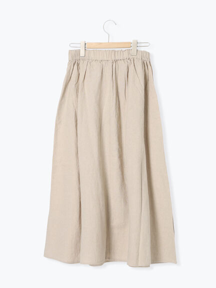 【Cross×Linen】ラップ風スカート（チャコールグレー/ブラック/ベージュ/キナリ）｜Samansa Mos2（サマンサ モスモス）通販