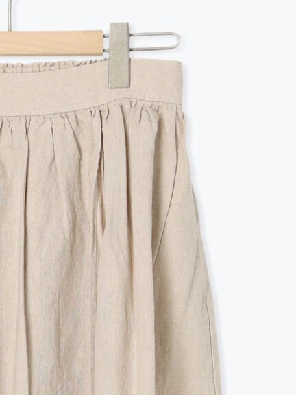 【Cross×Linen】ラップ風スカート（チャコールグレー/ブラック/ベージュ/キナリ）｜Samansa Mos2（サマンサ モスモス）通販