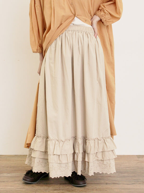 ぺチスカート（ブラック/ベージュ/キナリ/ボトムス/スカート