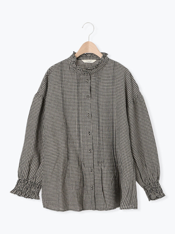 【Cross×Linen】ピンタックブラウス（オフホワイト/ブラック/ボルドー/ベージュ/ブルー/キナリ）｜Samansa Mos2（サマンサ モスモス）通販