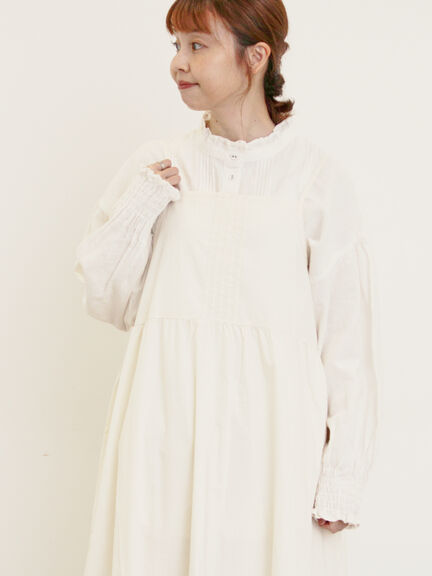 【Cross×Linen】ピンタックブラウス（オフホワイト/ブラック/ボルドー/ベージュ/ブルー/キナリ）｜Samansa Mos2（サマンサ モスモス）通販