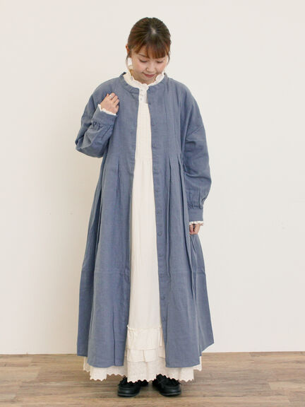 【Cross×Linen】ピンタックブラウス（オフホワイト/ブラック/ボルドー/ベージュ/ブルー/キナリ）｜Samansa Mos2（サマンサ モスモス）通販