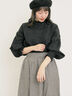 【Cross×Linen】ピンタックブラウス（オフホワイト/ブラック/ボルドー/ベージュ/ブルー/キナリ）｜Samansa Mos2（サマンサ モスモス）通販
