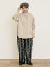 【Cross×Linen】ピンタックブラウス（オフホワイト/ブラック/ボルドー/ベージュ/ブルー/キナリ）｜Samansa Mos2（サマンサ モスモス）通販