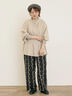 【Cross×Linen】ピンタックブラウス（オフホワイト/ブラック/ボルドー/ベージュ/ブルー/キナリ）｜Samansa Mos2（サマンサ モスモス）通販