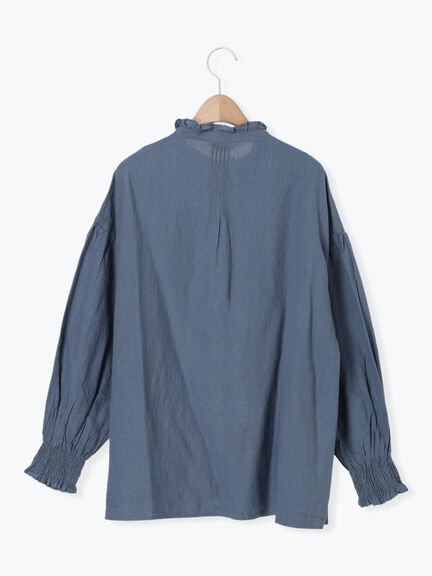 【Cross×Linen】ピンタックブラウス（オフホワイト/ブラック/ボルドー/ベージュ/ブルー/キナリ）｜Samansa Mos2（サマンサ モスモス）通販
