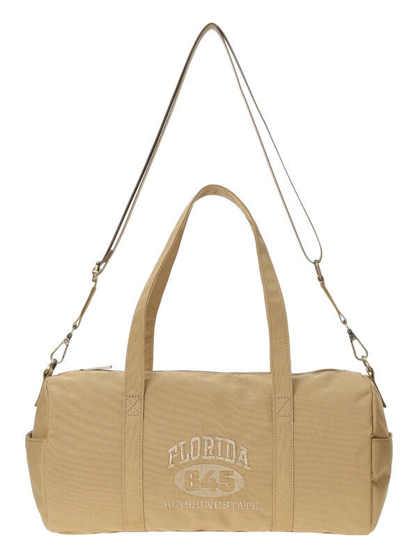 セール】 カレッジ刺繍ボストンバッグ（ブラック/ベージュ/バッグ