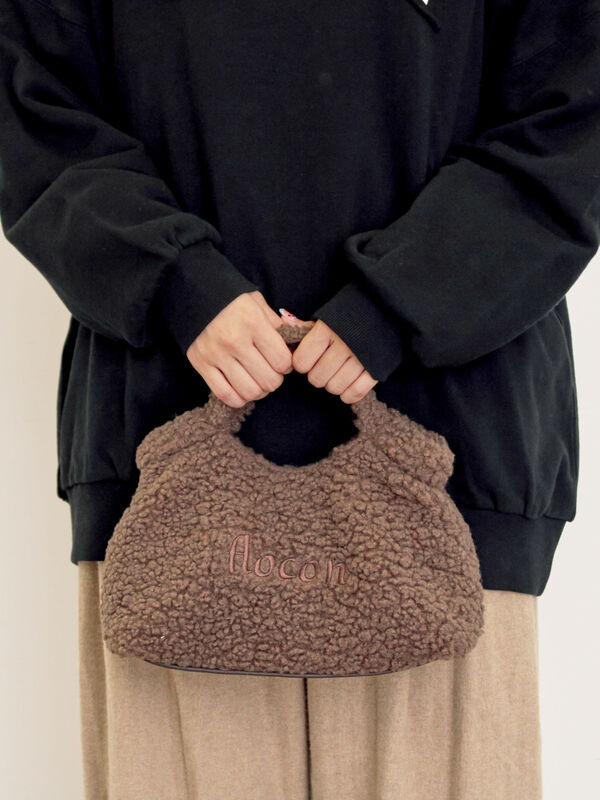 【2WAY】ロゴ刺繍ボアショルダーバッグ（ダークブラウン）｜Samansa Mos2（サマンサ モスモス）通販