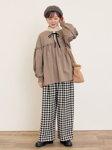 【2WAY】ロゴ刺繍ボアショルダーバッグ（ベージュ/ダークブラウン）｜Samansa Mos2（サマンサ モスモス）通販