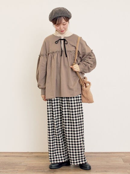 【2WAY】ロゴ刺繍ボアショルダーバッグ（ベージュ/ダークブラウン）｜Samansa Mos2（サマンサ モスモス）通販