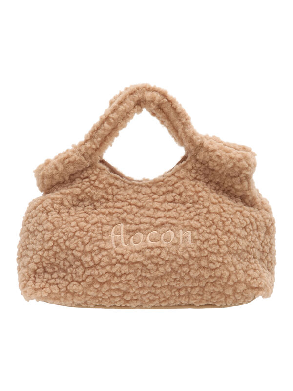 セール】 【2WAY】ロゴ刺繍ボアショルダーバッグ（ベージュ/ダーク