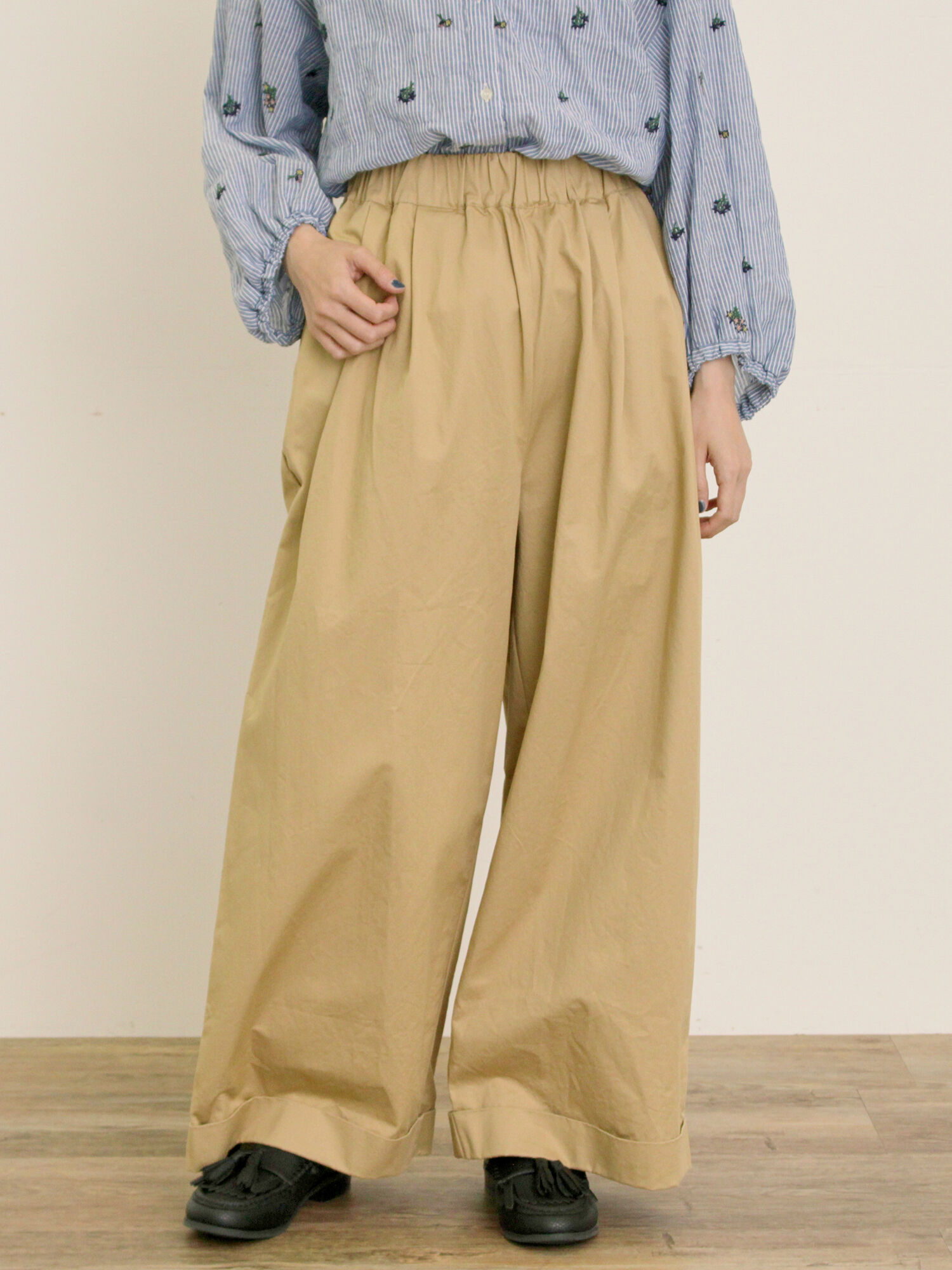 シルク絹93% 涼しい ワイドパンツ パンツ カジュアルパンツ XL