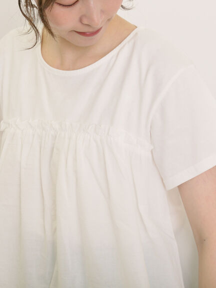 ◎コットンレースドッキングTシャツ（オフホワイト/チャコールグレー/ブルー）｜Samansa Mos2（サマンサ モスモス）通販