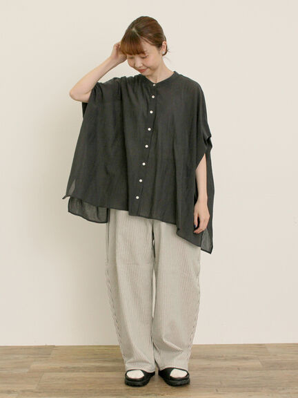 【S/M/Lサイズ】刺繍デニム/ヒッコリーカーブパンツ（オフホワイト/ブラック/ブルー/ネイビー）｜Samansa Mos2（サマンサ モスモス）通販