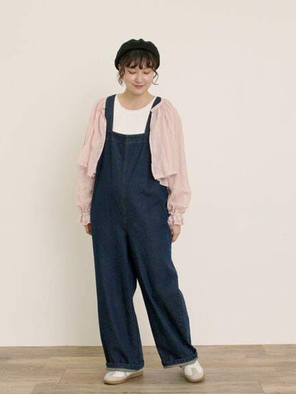 サマンサモスモス デニム/カツラギサロペット　ネイビー サロペット｜レディースファッション通販のCAN ONLINE SHOP