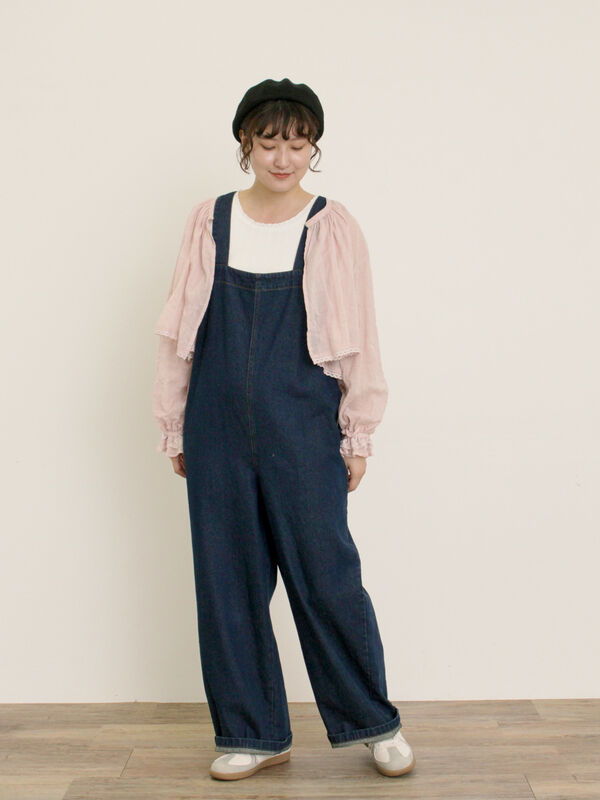 刺繍デニム/ヒッコリーサロペットパンツ（ネイビー）｜Samansa Mos2（サマンサ モスモス）通販