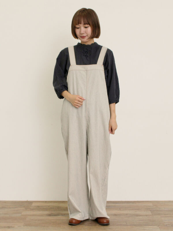 LOVOT ラボットの服ハンドメイド  ヒッコリーサロペットパンツ(ブルー） ラボット LOVOT ラボットの服ハンドメイド ヒッコリーサロペット