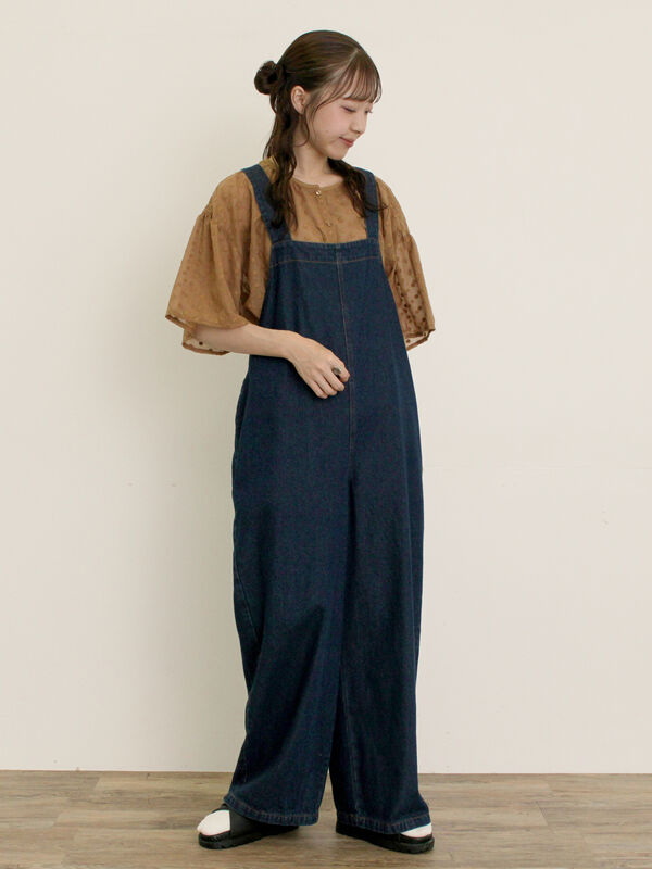 LOVOT ラボットの服ハンドメイド ヒッコリーサロペットパンツネイビー ラボット服/ヒッコリーサロペットパンツ | bow4workshop STORE