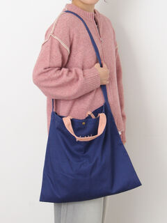 セール】 【2WAY】ロゴ刺繍トートバッグ（ブラック/ベージュ/ネイビー