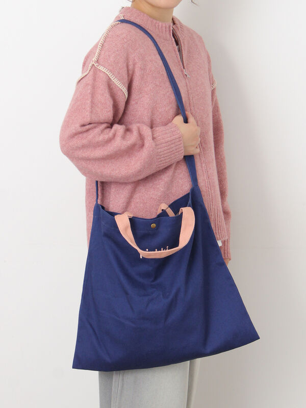 セール】 【2WAY】ロゴ刺繍トートバッグ（ブラック/ベージュ/ネイビー