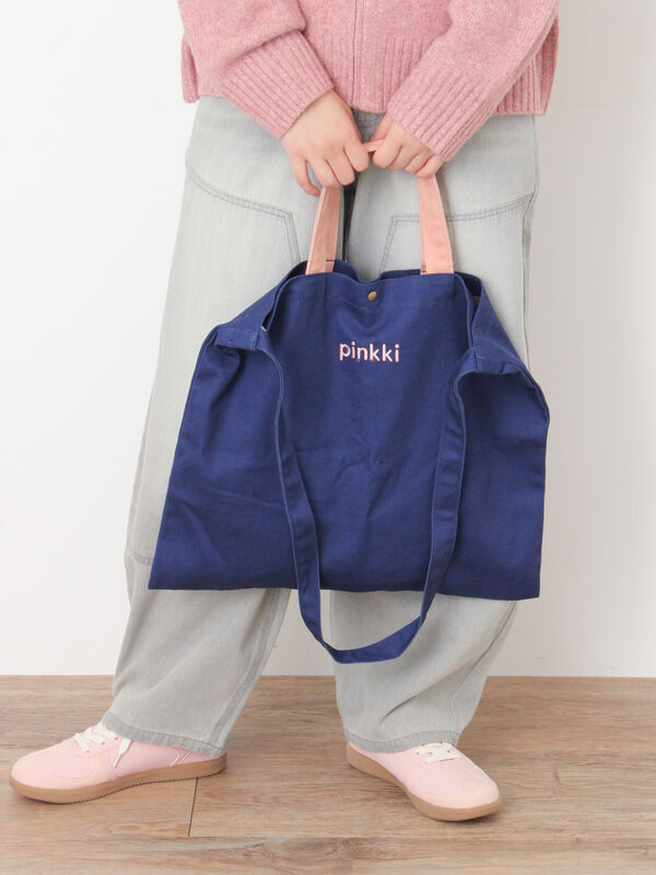 2WAY】ロゴ刺繍トートバッグ（ブラック/ベージュ/ネイビー/バッグ