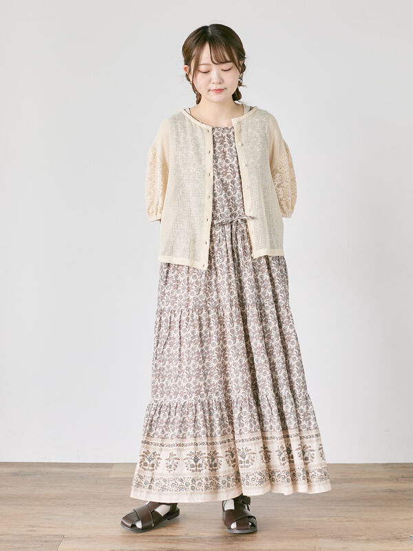 セール】 【S/Mサイズ】前後2WAYインドペイズリー柄ワンピース（レッド