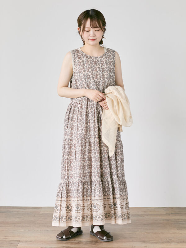 セール】 【S/Mサイズ】前後2WAYインドペイズリー柄ワンピース（レッド