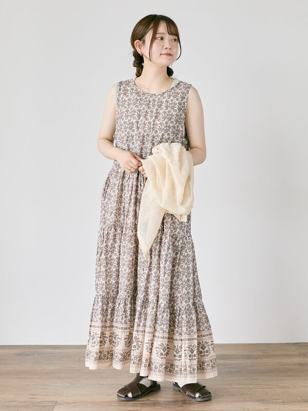 セール】 【S/Mサイズ】前後2WAYインドペイズリー柄ワンピース（レッド