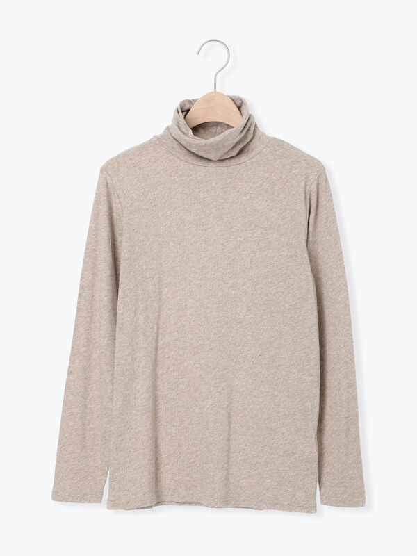 【吸湿発熱】ベア天無地タートルネックインナー（ベージュ）｜Samansa Mos2（サマンサ モスモス）通販