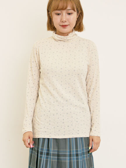 【吸湿発熱】ベア天雪柄タートルネックインナー（ブラック/ベージュ/ミント/キナリ）｜Samansa Mos2（サマンサ モスモス）通販