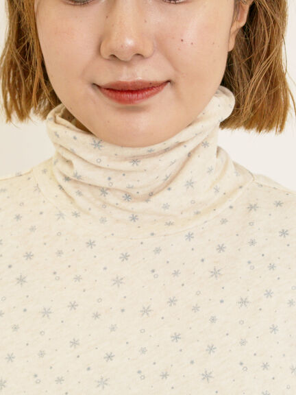 【吸湿発熱】ベア天雪柄タートルネックインナー（ブラック/ベージュ/ミント/キナリ）｜Samansa Mos2（サマンサ モスモス）通販