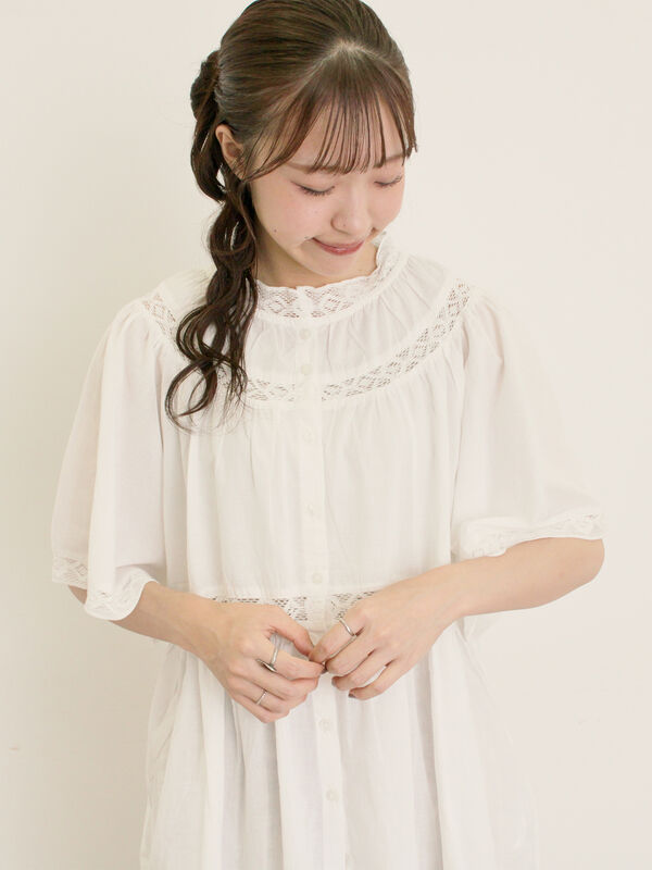 Phase Eight☆ホワイト コットン レースチュニック ダジュール 前身頃レース チュニック- ショップチャンネル