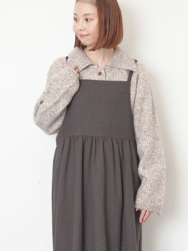 襟付ニットカーディガン（ベージュ）｜Samansa Mos2（サマンサ モスモス）通販