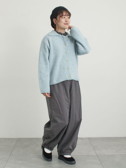 襟付ニットカーディガン（オフホワイト/チャコールグレー/ベージュ/サックスブルー）｜Samansa Mos2（サマンサ モスモス）通販