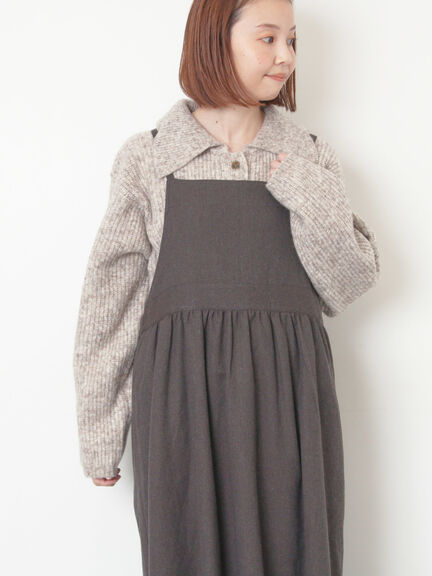 襟付ニットカーディガン（オフホワイト/チャコールグレー/ベージュ/サックスブルー）｜Samansa Mos2（サマンサ モスモス）通販